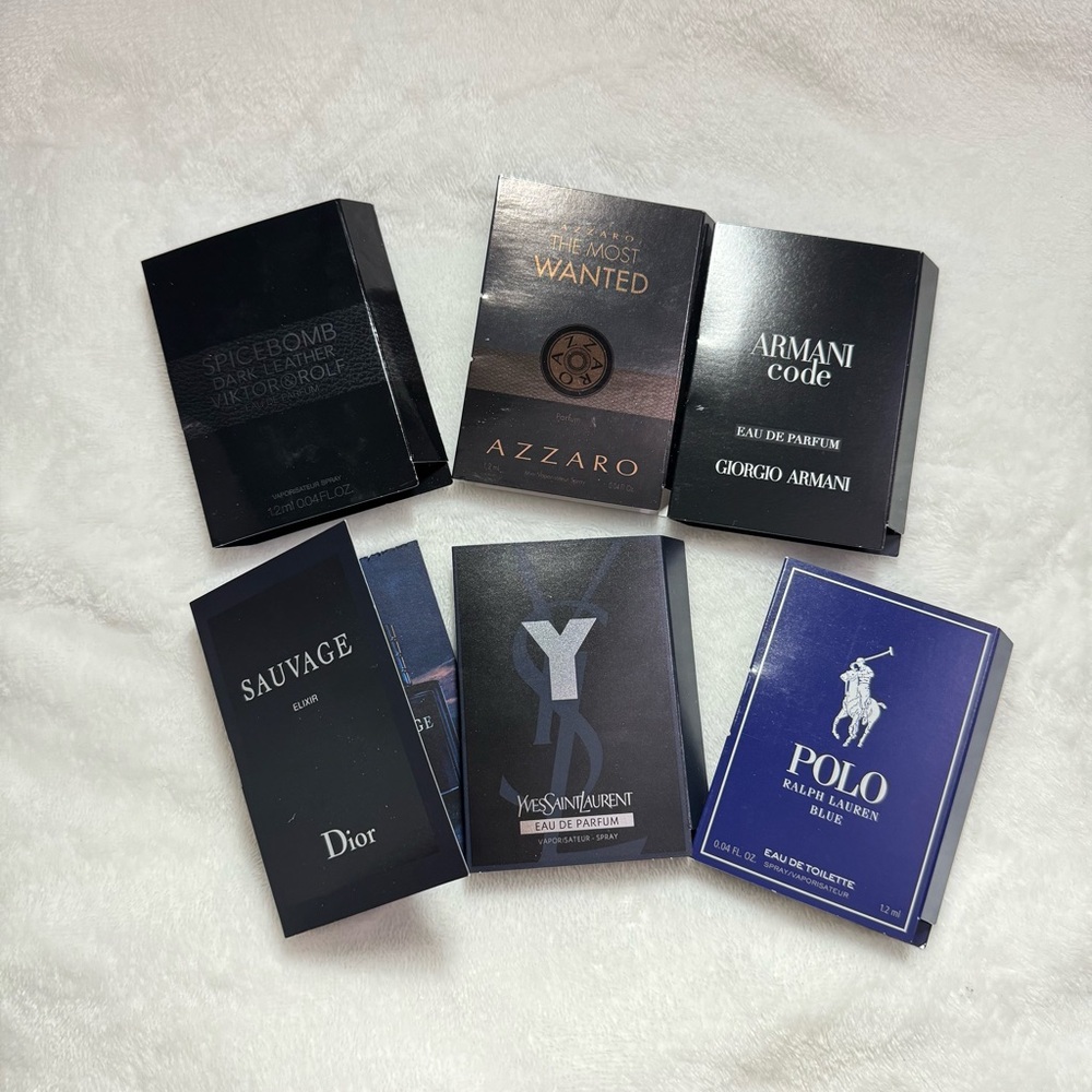 DESIGNER Perfume Sampler Lot - High End Fragrance Samples for Men - Set of 6